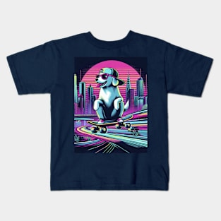 Dog Skateboarding Kids T-Shirt